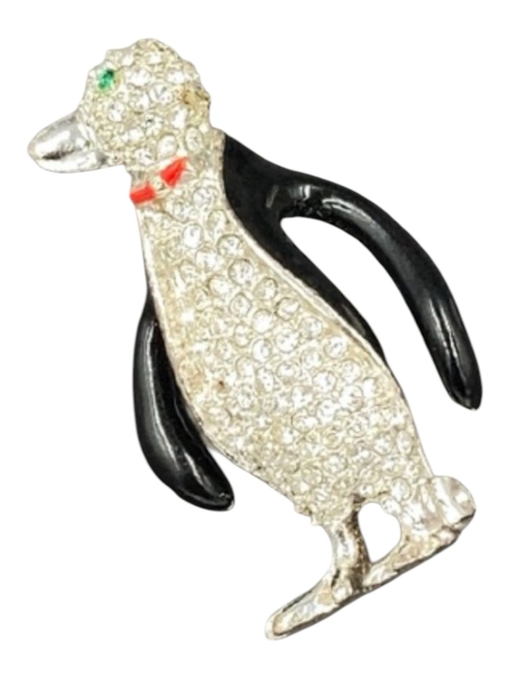 Vintage Pave’ Rhinestone Penguin Brooch